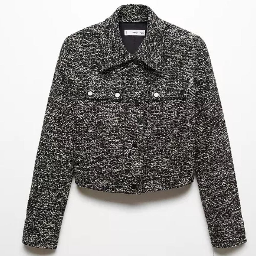 MANGO MNG Shirt Collar Tweed Jacket nwt Sz S